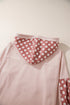Star Applique Floral Print Sleeve Raw Edge Hoodie