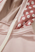 Star Applique Floral Print Sleeve Raw Edge Hoodie