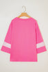 Star Applique Raw Edge Bracelet Sleeve Relaxed Tee