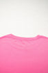 Star Applique Raw Edge Bracelet Sleeve Relaxed Tee
