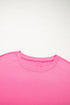 Star Applique Raw Edge Bracelet Sleeve Relaxed Tee