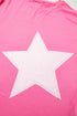 Star Applique Raw Edge Bracelet Sleeve Relaxed Tee