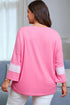 Star Applique Raw Edge Bracelet Sleeve Relaxed Tee