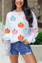 Star Eye Pumpkin Patch Crew Neck Pullover Sweatshirt