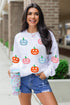 Star Eye Pumpkin Patch Crew Neck Pullover Sweatshirt