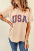 Star Graphic Lettering Print Crew Neck Short Sleeve Tee