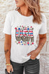 Star Leopard Print USA Graphic Short Sleeve Tee