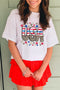 Star Leopard Print USA Graphic Short Sleeve Tee