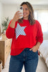 Star Patch Embroidery Applique Long Sleeve Top