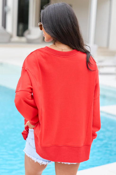 Star Patch Embroidery Applique Long Sleeve Top