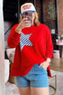 Star Patch Embroidery Applique Long Sleeve Top