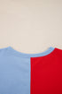Star Patch Striped Blocked Pullover Sweatshirt