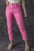 Star Patchwork Distressed Mid Waist Straight Leg Denim Jeans