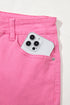 Star Patchwork Distressed Mid Waist Straight Leg Denim Jeans