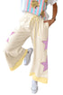 Star Patchwork Wide Leg Applique Graphic Pant