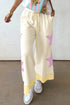 Star Patchwork Wide Leg Applique Graphic Pant