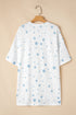 Star Pattern Drop Shoulder Oversized Knit Tee