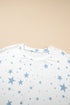 Star Pattern Drop Shoulder Oversized Knit Tee