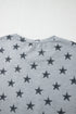 Star Pattern Ruffle Sleeve Soft Knit Lounge Tee