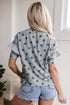 Star Pattern Ruffle Sleeve Soft Knit Lounge Tee