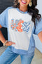 Star Plaid Usa Graphic Print Crewneck T Shirt