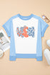 Star Plaid Usa Graphic Print Crewneck T Shirt