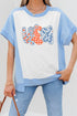 Star Plaid Usa Graphic Print Crewneck T Shirt