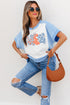 Star Plaid Usa Graphic Print Crewneck T Shirt