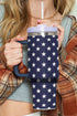 Star Print Alloy Travel Tumbler With Side Handle