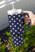 Star Print Alloy Travel Tumbler With Side Handle