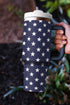 Star Print Alloy Travel Tumbler With Side Handle