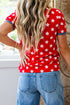 Star Print Contrast Binding Tape Detail Tunic Top