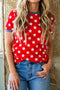 Star Print Contrast Binding Tape Detail Tunic Top