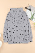 Star Print Hoodie With Side Slits