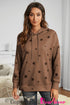 Star Print Hoodie With Side Slits