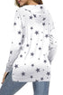 Star Print Hoodie With Side Slits