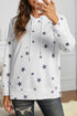 Star Print Hoodie With Side Slits