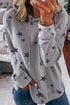 Star Print Hoodie With Side Slits