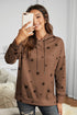 Star Print Hoodie With Side Slits