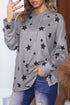 Star Print Hoodie With Side Slits
