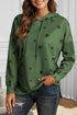 Star Print Hoodie With Side Slits