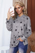 Star Print Hoodie With Side Slits