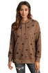 Star Print Hoodie With Side Slits