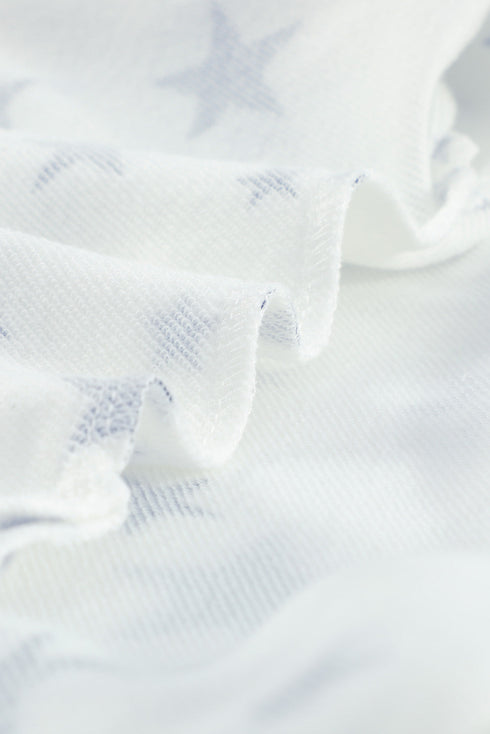 Star Print Hoodie With Side Slits