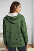 Star Print Hoodie With Side Slits
