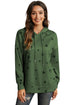 Star Print Hoodie With Side Slits