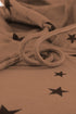 Star Print Hoodie With Side Slits