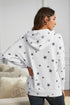 Star Print Hoodie With Side Slits