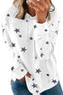 Star Print Hoodie With Side Slits