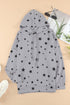 Star Print Hoodie With Side Slits